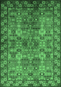 Oriental Emerald Green Industrial Rug, urb708emgrn