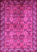 Machine Washable Oriental Pink Industrial Rug, wshurb708pnk