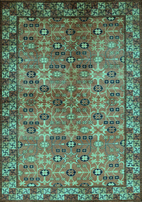 Oriental Turquoise Industrial Rug, urb708turq