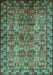 Oriental Turquoise Industrial Rug, urb708turq