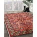 Machine Washable Industrial Modern Sunrise Orange Rug in a Family Room, wshurb708