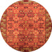 Round Oriental Orange Industrial Rug, urb708org