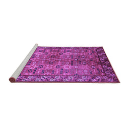 Sideview of Machine Washable Oriental Purple Industrial Area Rugs, wshurb708pur