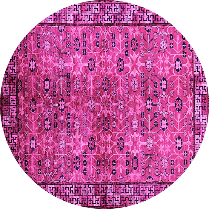 Round Oriental Pink Industrial Rug, urb708pnk
