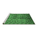 Sideview of Machine Washable Oriental Emerald Green Industrial Area Rugs, wshurb708emgrn