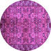 Round Oriental Purple Industrial Rug, urb708pur