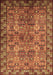 Machine Washable Oriental Brown Industrial Rug, wshurb708brn