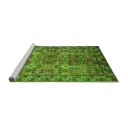 Sideview of Machine Washable Oriental Green Industrial Area Rugs, wshurb708grn