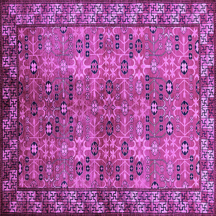 Square Machine Washable Oriental Purple Industrial Area Rugs, wshurb708pur