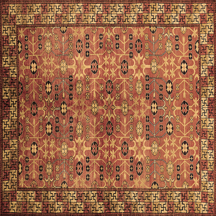 Square Oriental Brown Industrial Rug, urb708brn
