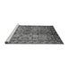 Sideview of Machine Washable Oriental Gray Industrial Rug, wshurb708gry