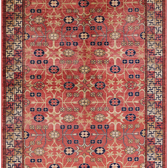 Mid-Century Modern Sunrise Orange Oriental Rug, urb708