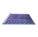 Sideview of Machine Washable Oriental Blue Industrial Rug, wshurb708blu