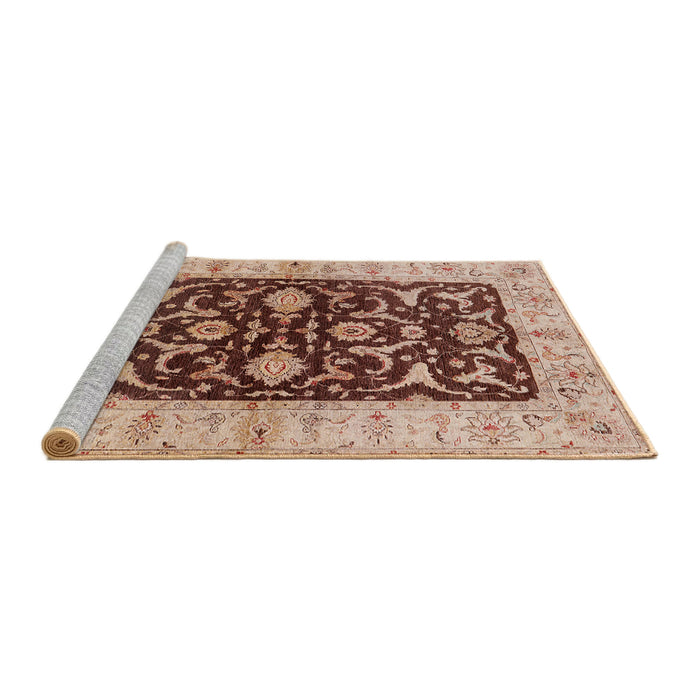 Sideview of Machine Washable Industrial Modern Sandy Brown Rug, wshurb709