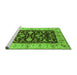 Sideview of Machine Washable Oriental Green Traditional Area Rugs, wshurb709grn