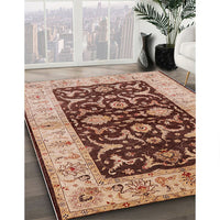 Mid-Century Modern Sandy Brown Oriental Rug, urb709