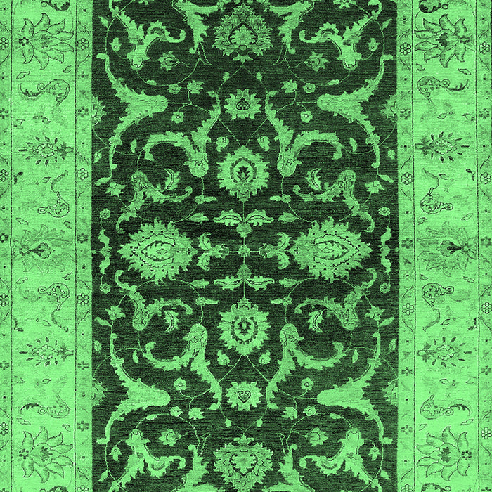 Machine Washable Oriental Emerald Green Traditional Area Rugs, wshurb709emgrn
