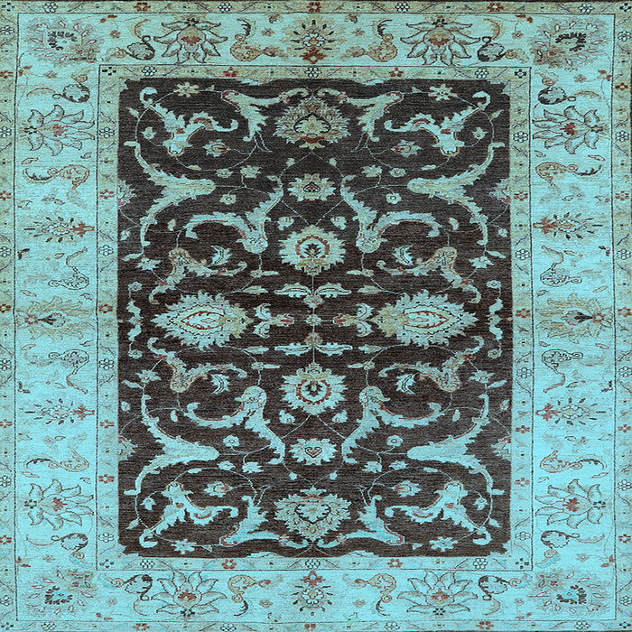 Square Oriental Light Blue Traditional Rug, urb709lblu