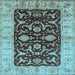 Square Oriental Light Blue Traditional Rug, urb709lblu