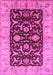 Machine Washable Oriental Pink Traditional Rug, wshurb709pnk