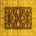 Square Oriental Yellow Traditional Rug, urb709yw