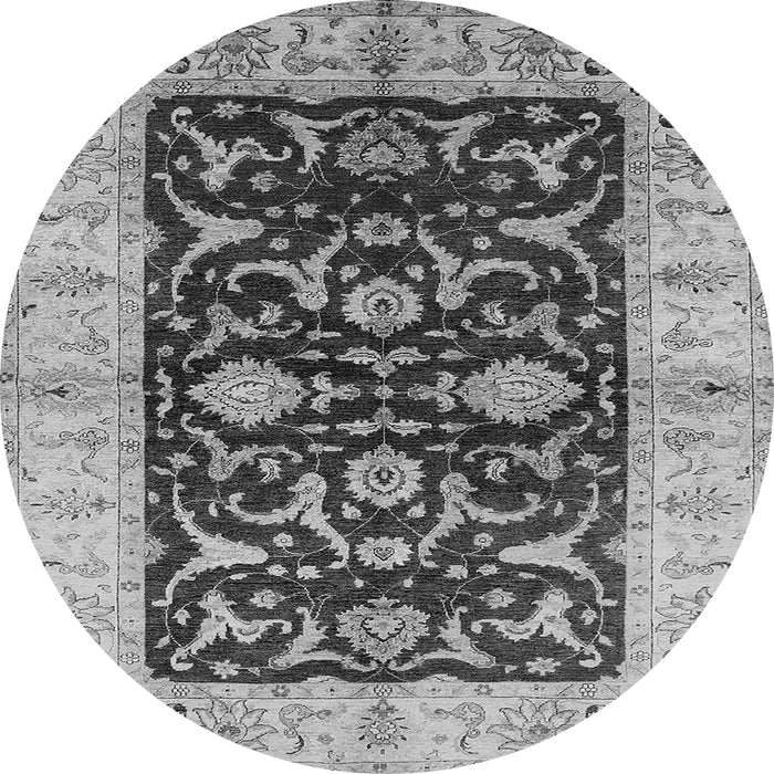 Round Oriental Gray Traditional Rug, urb709gry