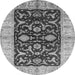 Round Oriental Gray Traditional Rug, urb709gry