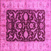 Square Oriental Pink Traditional Rug, urb709pnk