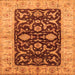 Square Machine Washable Oriental Orange Traditional Area Rugs, wshurb709org