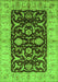 Machine Washable Oriental Green Traditional Area Rugs, wshurb709grn
