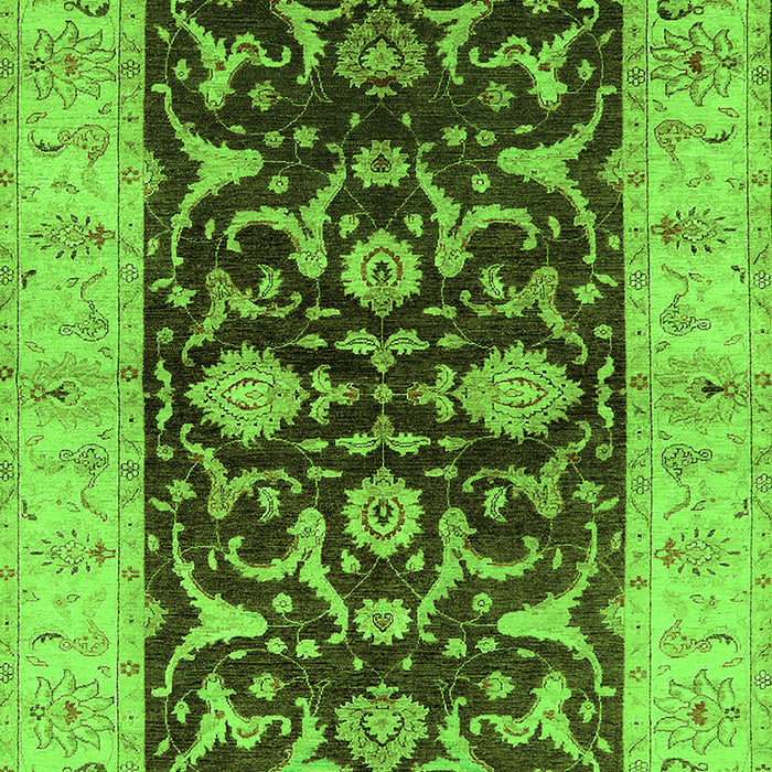 Machine Washable Oriental Green Traditional Area Rugs, wshurb709grn