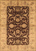 Machine Washable Oriental Brown Traditional Rug, wshurb709brn
