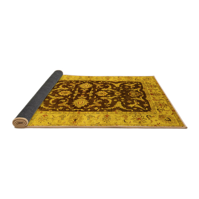 Sideview of Oriental Yellow Traditional Rug, urb709yw