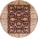 Round Machine Washable Industrial Modern Sandy Brown Rug, wshurb709