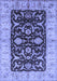 Machine Washable Oriental Blue Traditional Rug, wshurb709blu