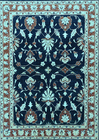 Oriental Light Blue Traditional Rug, urb710lblu