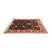 Sideview of Machine Washable Oriental Orange Traditional Area Rugs, wshurb710org