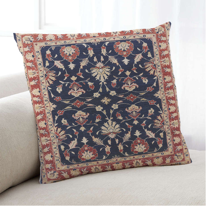 Lifestyle Image of Mid-Century Modern Urban Square Purple Lily Purple Throw Pillow, 18 inch by 18 inch, pwurb710