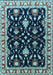 Machine Washable Oriental Light Blue Traditional Rug, wshurb710lblu