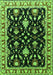 Machine Washable Oriental Green Traditional Area Rugs, wshurb710grn