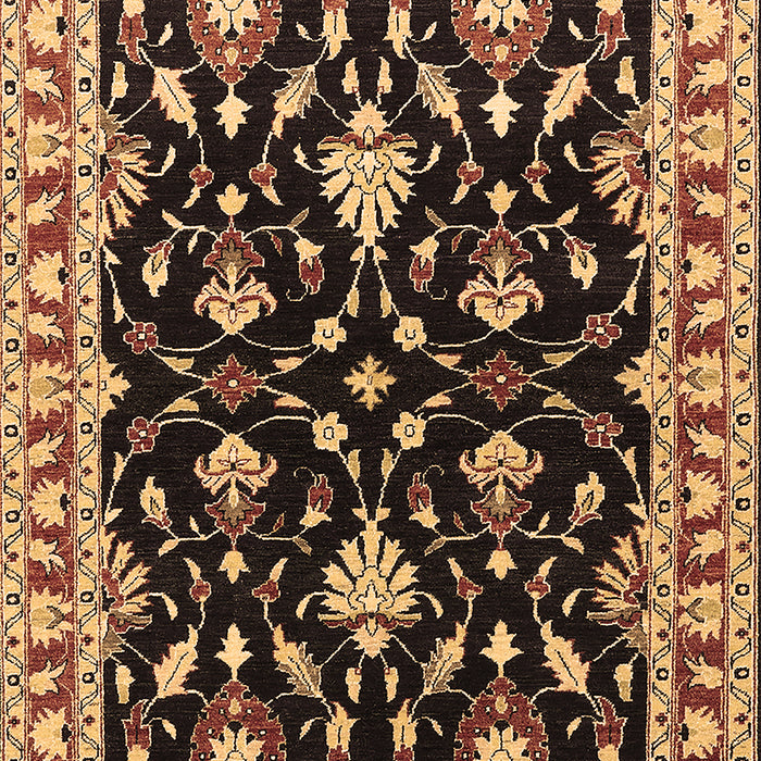 Machine Washable Oriental Brown Traditional Rug, wshurb710brn