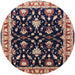 Round Mid-Century Modern Purple Lily Purple Oriental Rug, urb710