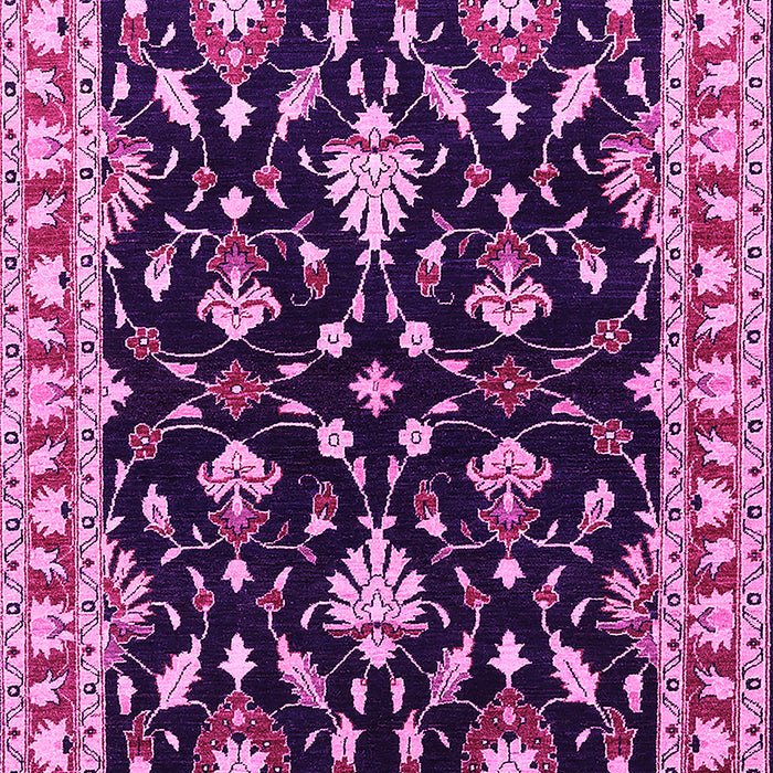 Machine Washable Oriental Pink Traditional Rug, wshurb710pnk