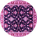 Round Oriental Pink Traditional Rug, urb710pnk