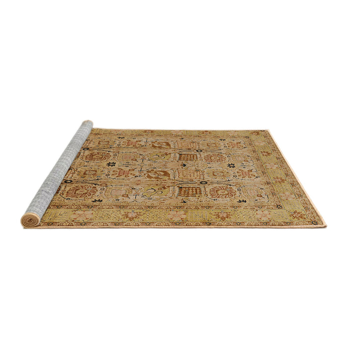 Sideview of Machine Washable Industrial Modern Orange Rug, wshurb711