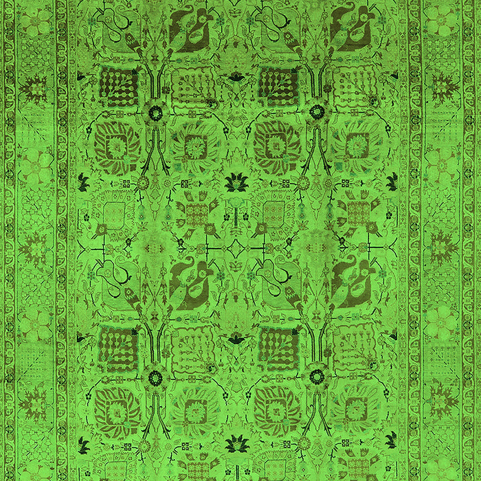 Machine Washable Oriental Green Industrial Area Rugs, wshurb711grn