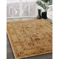 Mid-Century Modern Orange Oriental Rug, urb711