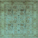 Square Oriental Light Blue Industrial Rug, urb711lblu