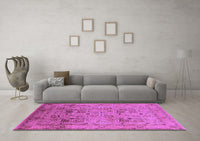 Machine Washable Oriental Purple Industrial Rug, wshurb711pur