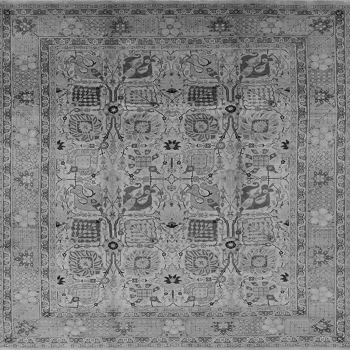 Square Machine Washable Oriental Gray Industrial Rug, wshurb711gry